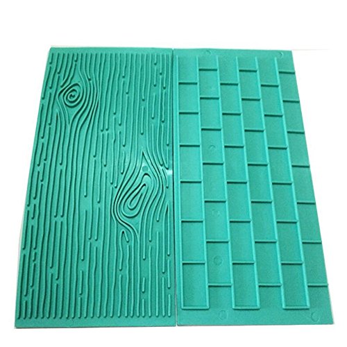 2/Set Textur Silikon Form, Baum Rinde + Brick Wall Muster Silikon Backmatte Fondant Kuchen dekorieren Tools Bakeware Pad geprägt Backform Küche Supplies - 5