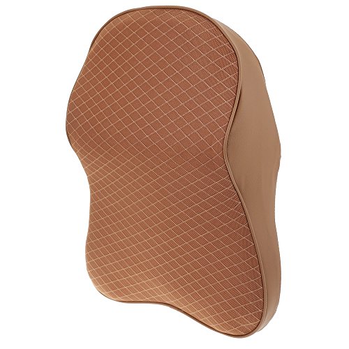Preisvergleich Produktbild EbuyChX Car Seat 3D Headrest Pad Memory Foam Pillow Neck Cushion Khaki