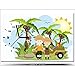 Produktbild 60x40cm - Leinwandbild mit Wanduhr - Moderne Dekoration - Holzrahmen - afrka, Safaris, Mietwagen, junge, Mädchen, Papagei, ara,