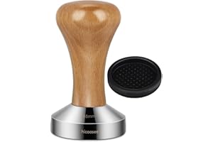 hicoosee Tamper do espresso, 58 mm, ze stali nierdzewnej, stempel do ekspresu do kawy, sitko