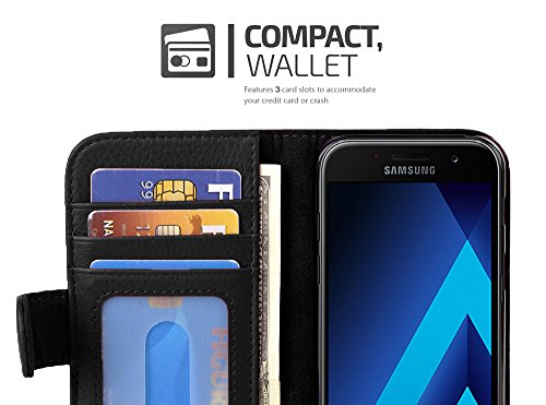 Samsung Galaxy A5 2017 HÃ¼lle in SCHWARZ von Cadorabo - HandyhÃ¼lle mit 3 KartenfÃ¤cher Case Cover SchutzhÃ¼lle Etui Tasche Book Klapp Style in OXID SCHWARZ