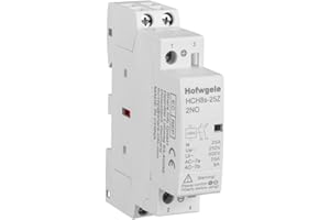 Hofwgele HCH8s-25Z Contacteur 12 V CC 2NO 2 pôles modulaire 25 A 50/60 Hz AC pour maison intelligente Hôtel