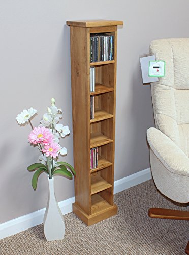 solid oak cd storage tower holds 105 cds Furniture