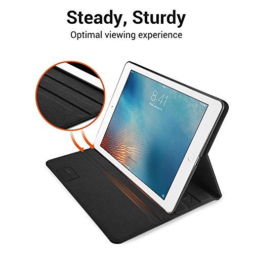 Neues iPad 9.7 2017 Hülle, ESR® Intelligent Bildserie Cover Unternehmen Stil Case PU Ledertasche mit Auto aufwachen / Schlaf Funktion Schutzhülle für Neue iPad 9.7 Zoll 2017 (Schwarz) - 5