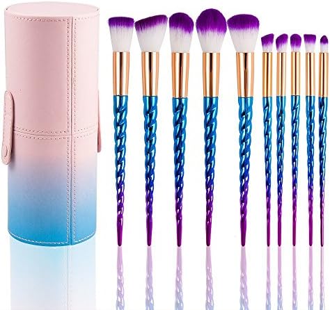 Makeup Brushes Set Professional 10Pcs Premium Kabuki Essential Makeup Brushes with Case Prime Cosmetics Tools