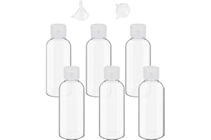 NACERLARY 6 Piezas Botellas de plástico de 100 ml con Dos embudos,Botella plástica cosmética Transparente,Apto para cosméticos champú Accesorios de Viaje etc