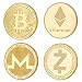 Produktbild CRYPTO WARS 4x Coin Gold Mix, Physische Krypto Münzen: Bitcoin / Ethereum / ZCash / Monero, Blockchain & Cryptocurrency Sammlerstücke
