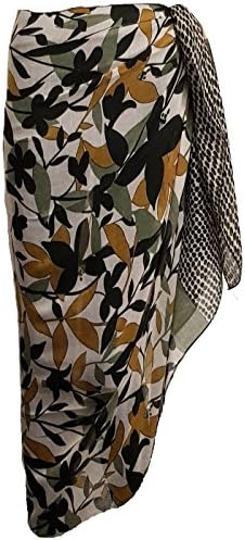 Banana Beach Polka Dot Floral Sarong Beach Pool Cover up Swimwear WRAP Pareo Free Size 180 X 100 (Green)