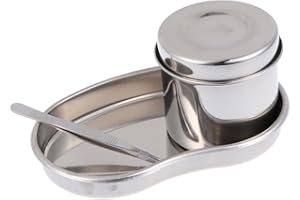iplusmile Vassoio Chirurgico Sterilizzatore per Strumenti in Acciaio Inossidabile Vassoio Chirurgico con Vaso Sterilizzante E Pinzetta(3 PZ)