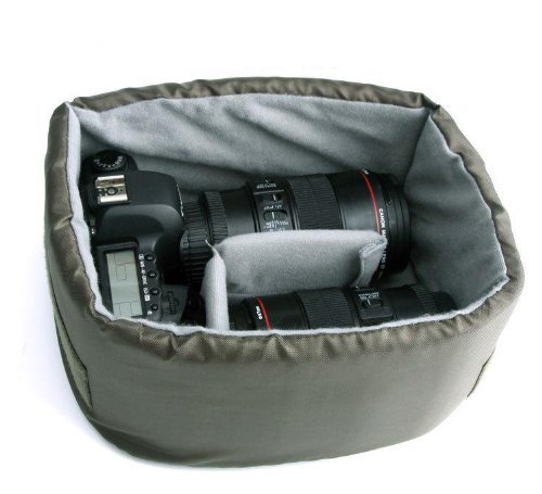 Agemore® Canvas Dslr SLR Kamera Umhängetasche Rucksäcke Tasche mit wasserdichter Abdeckung für Sony Canon Nikon Olympus (Kaffee) - 6