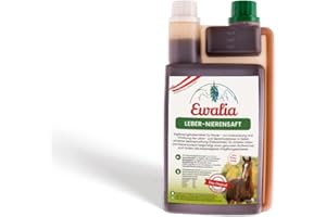 NEU! EWALIA Leber-Nierensaft - Vitalisierendes Ergänzungsfuttermittel für Pferde, Unterstützung für Leber und Nieren während des Fellwechsels, Natürliche Entgiftungshilfe, 100% Natur pur, 1 Liter