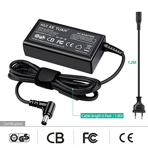 [TUV GS LISTED] HUIKEYUAN 19V 65W Netzteil Ladekabel für LG Electronics 19“ 20“ 22“ 23“ 24“ 27“ LED LCD Monitor LG 24MA31D 24MA31D-PU 24″ 26MA31D, LG Flatron M2080D M2080D-PN LED 20″, M2780D-PZ M2080D 26″ LED LCD HDTV Monitor, LG Electronics 29EA73 29EA73-P 29EB73, LG 29LN4510 29″ LED HD TV, P/N. DA-65F19, Stekcer 6,5*4,4mm - 2