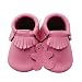 Baby Tassel Soft Leather Shoes boys girls sandal Infant Kids Crib Toddler First Walkers Moccasin pink