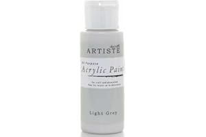 DOCRAFTS ARTISTE Artiste Acrylic Paint 59ml 2Oz Light Grey, Quick-Drying Professional Art, Craft and Hobby Artists Paint, Vibrant Colour, Water-Based Paints Cover All Surfaces with Ease, Ideal for Travel Artists