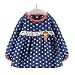 Baby Long-sleeves Bib Overalls Feeding Clothes Baby Bibs,Dot Blue