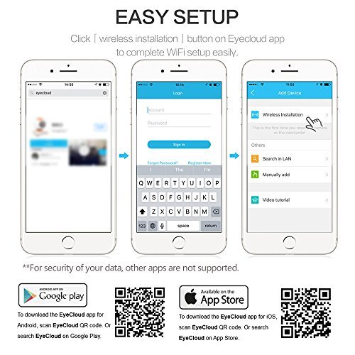 WLAN Kamera YATWIN IP Kamera 1080P HD Ãœberwachungskamera mit Auto-Kreuzfahrt, 5 Pre-set Lesezeichen, 355Â°/80Â° Schwenkbar, Nachtsicht, 2 Wege Audio, WiFi Kamera fÃ¼r Smartphone/PC mit App (Schwarz)