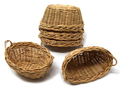 5er Set Miniatur Weidenkörbchen, handgefertigter Flechtkorb ca. 6 cm Durchmesser - 2