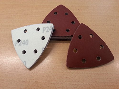 50 Stück SBS Klett-Schleifdreiecke 93x93x93 mm Korn 240 für Delta-Schleifer 6 Loch - 2