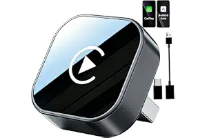 2 en 1 Adaptador CarPlay Inalámbrico, CarPlay Cableado a Inalámbrico Sin Esfuerzo, para Coches con CarPlay, para iPhone iOS 10+ & Android Auto, Compacto y Estable Bluetooth Car Play Wireless Adapter