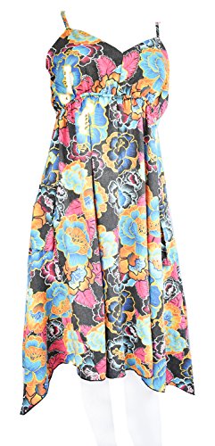 Preisvergleich Produktbild UBISCO Batik Blumenkleid Hippie Flower Power Dress Sommer Strand