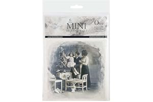 ITD Collection Mini Scrapbook Reispapier Kreatives Set -14,8 x 14,8 cm (6 Blätter) Decoupage Reispapiere für Scrapbooking und Basteln - Mehrfarbig - RSM085