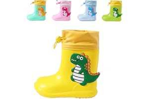 DRECAGE Stivali Bambino e Bambina Ragazzo e Ragazza in Eva Stivali da Pioggia Dinosauro Unisex Antiscivolo Impermeabili…