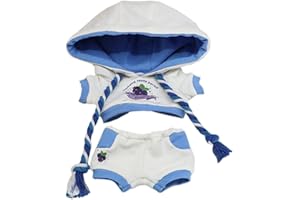 niannyyhouse Vêtements de poupée en peluche de 20 cm, costume de raisin, pantalon à capuche, accessoires de poupée de 20,3 cm (bleu)