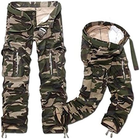 HerZii Men's Camouflage Cargo Trousers Combat Winner Lining Warm Cargo Cotton Casual Pants (31, 012 Army Camouflage)