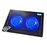 [Rutschhemmende Lünette] Mit einer rutschfesten Blende kann die Blende in die Nut vor dem Kühlpad eingesetzt werden, um ein Abrutschen des Laptops zu verhindern und für Laptops jeder Stärke geeignet zu sein.