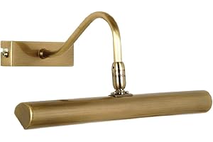 BRITALIA Antique Brass Vintage Retro Picture & Mirror Light | Adjustable Head | 285mm Width | Rectangular Back Plate | 2 x G9 Lamps Required (Not Included)