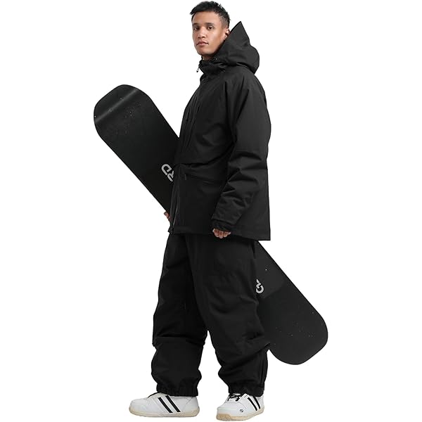 Heren Dames Skijack & Skibroek Set Skipak 2-delig Sneeuwpak Waterkolom Sneeuwjas Ademend Bretels Winddichte Sneeuwbroek voor Skiën Snowboarden, beige, XL