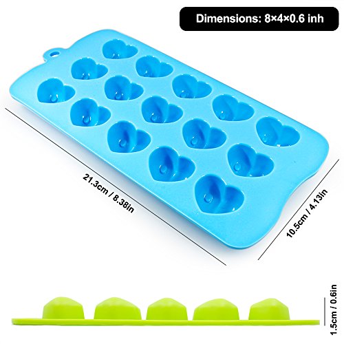 Silikon Molds- Senhai 3er Packung Bonbons, Schokolade Formen Eis-Würfel-Behälter – Hearts, Stars & Muscheln, Spaß, Spielzeug für Kinder Set - 2