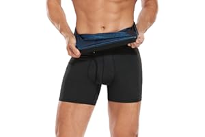 Joweechy Boxer Uomo Neri Compressione Sauna Shorts Mutande Vita Alta Elastico Controllo Pancia Dimagranti Shapewear Pantaloni della Tuta da Ginnastica