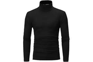 IEFIEL Camiseta Interior de Cuello Alto para Hombre Camisa Casual de Elástico Slim Fit Ropa Térmica de Interior Ligero y Cómo