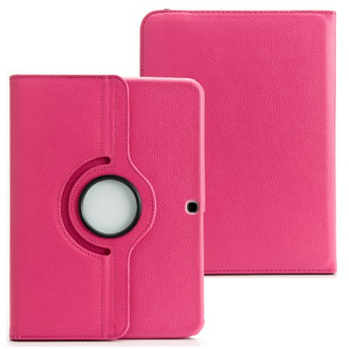 360° Tab3 10.1 Standtasche für SAMSUNG GALAXY TAB 3 10.1 P5200 P5210 P5220 Hülle Schutz Etui Tasche Cover (Pink) - 5