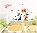 Sumlake Nursery Cartoon Mickey And Minnie Love Balloon Homes Wall Art Stickers Decal for Home Room Decor Decoration