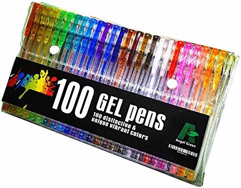 JETSUN Gel Pens Set With Long Lasting Ink and Smooth Flow Multi Coloured Pen for Adult Colouring Books-100Packs