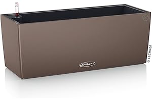 Lechuza BALCONERA Color 50 Self Watering Planter Plastic Indoor/Outdoor Flower Plant Pot Table and Window Box with Drainage Hole H19 L50 W19 cm Nutmeg