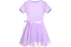 iiniim Vestido de Danza Maillot Ballet Niña Baile Tutú Princesa Leotardo Algodón Gimnasia Clásico sin Mangas con Falda Gasa Elegante Dancewear para Actuación Chica Muchacha