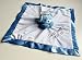 Personalised Blue & White Baby Teddy Comforter / Comfort Blanket.* Great Baby Gift *