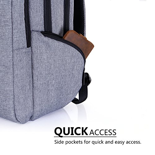Lifewit Laptoprucksack Notebook Rucksack 15,6 Zoll Gepolstert Multifunktional Business Daypack Backpack Laptoptasche Schulrucksack Wasserabweisend Grau - 6