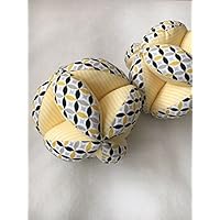 Balle de préhension Montessori "imprimé jaune, noir et gris"