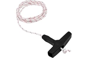 LICQIC 2 Meters 3.5mm Recoil Starter Rope Pull Cord, Rotavator Pull Cord, Lawn Mower Pull Cord With 1 Black Recoil Starter Handle for Chainsaw Lawn Mower Trimmer