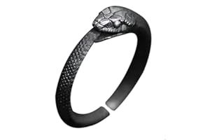 KONFEN Adjustable Viking Ring for Men - Eagle Pattern, Black Snake, Dog With Removable Glasses - Vintage Hip Pop Chunky Toe and Thumb Open Single Animal Ring Gift for Boys