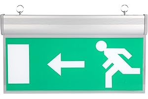 Tangxi LED Emergency Sign Light, Acrylic, Commercial-lighted-exit-signs, Green, 600MA Battery, 12pcs LED Lamp Beads, Over 90mins Emergency Lighting Time, Widely Used in Public Buildings etc.