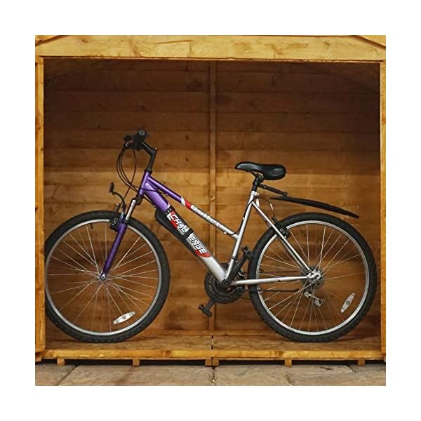 WALTONS EST. 1878 7x3 Wooden Bike Shed, Garden Storage Overlap Construction Dip Treated with 10 Year Guarantee, Windowless, Wide Double Door, Apex Roof, Roof Felt & Floor Included, (7 x 3 / 7Ft x 3Ft) 3-5 Day Delivery - Image 4