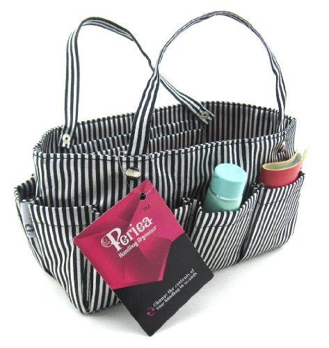 Preisvergleich Produktbild Periea Handtaschen-Organizer Schwarz mit silber Streifen -Tilly