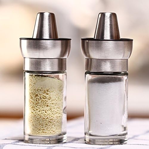 GAODUZI Glass Seasoning Tank Set Stainless Steel Cover Seasoning Bottle Seasoning Bottle Seasoning Tank Salt Tank Quilt Box ( Design : A )