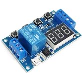Zamanlayıcı Timer R&ouml;le Mod&uuml;l Micro Usb Beslemeli Gecikmeli Başlangı&ccedil; 0-999sn DC 5-30V - 2 Zaman Ayarlı - 3 Hane 7 Segment G&ouml;s