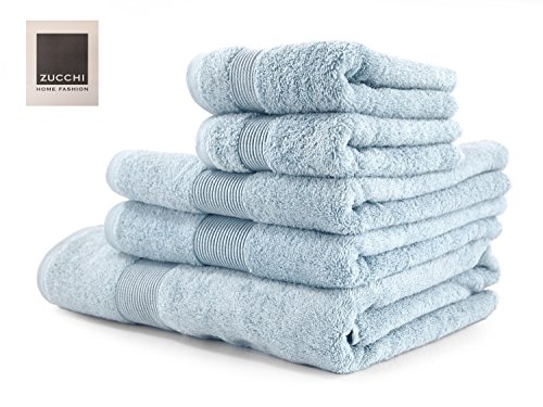 Zucchi Set Asciugamano 5 Pezzi Home Fashion VAR.1374 Opale + tavoletta Profumo Biancheria per armadi by biancocasa